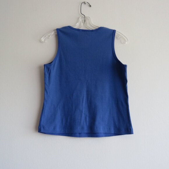 Knit Works Blue Sequin Beads Butterfly Sleeveless Women’s Summer Top size L - Picture 4 of 6
